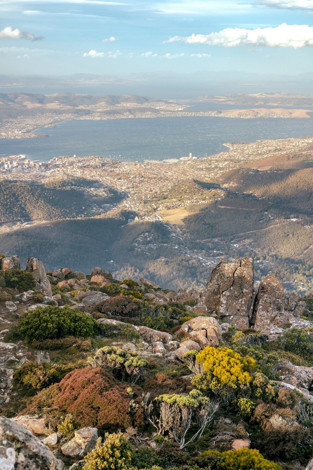 View of Hobart and the Derwent River from Mt Wellington, the catchment that gives Hobart its naturally soft tap water