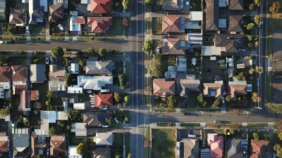 Aerial view of Melbourne residential suburbs in the Greater Western Water service region